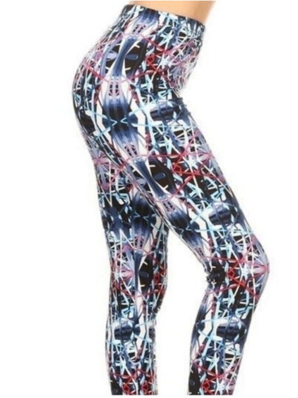 LEGGINGS DEPOT KIDS Blue & Pink Multi Print Full length Leggings Size Small NWT